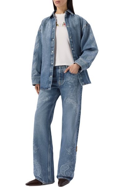 Джинсы OFF-WHITE голубого цвета по цене 118000 руб., арт. 2FM00605B, фото 2 Джинсы OFF-WHITE, арт. 2FM00605B, фото 2