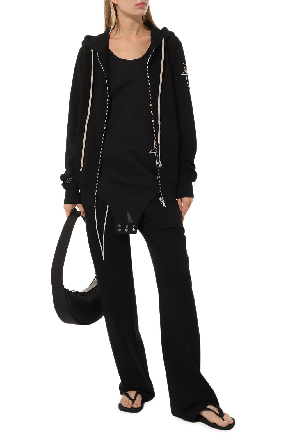 Хлопковый кардиган rick owens x champion RICK OWENS черного цвета по цене 67450 руб., арт. CW02C9221/CHFE, фото 2 Хлопковый кардиган rick owens x champion RICK OWENS, арт. CW02C9221/CHFE, фото 2