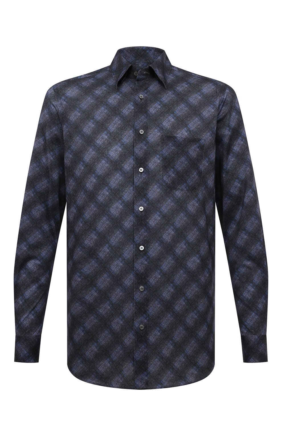 Хлопковая рубашка ZILLI темно-синего цвета по цене 97800 руб., арт. MFY-3085-7926/ZS113A, фото 1 Хлопковая рубашка ZILLI, арт. MFY-3085-7926/ZS113A, фото 1