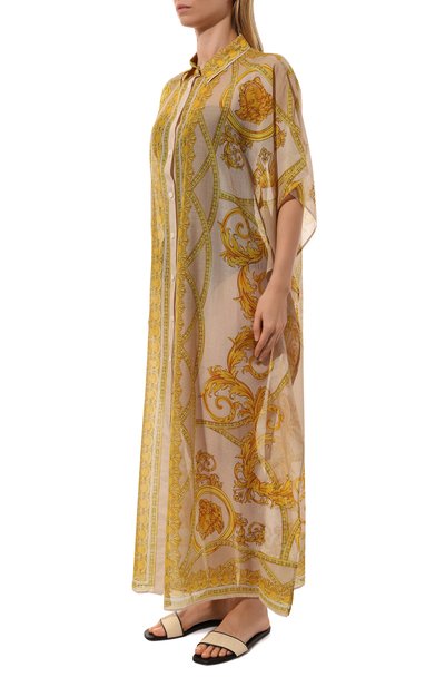 Туника из хлопка и шелка VERSACE желтого цвета по цене 122000 руб., арт. 1010808/1A11945, фото 3 Туника из хлопка и шелка VERSACE, арт. 1010808/1A11945, фото 3