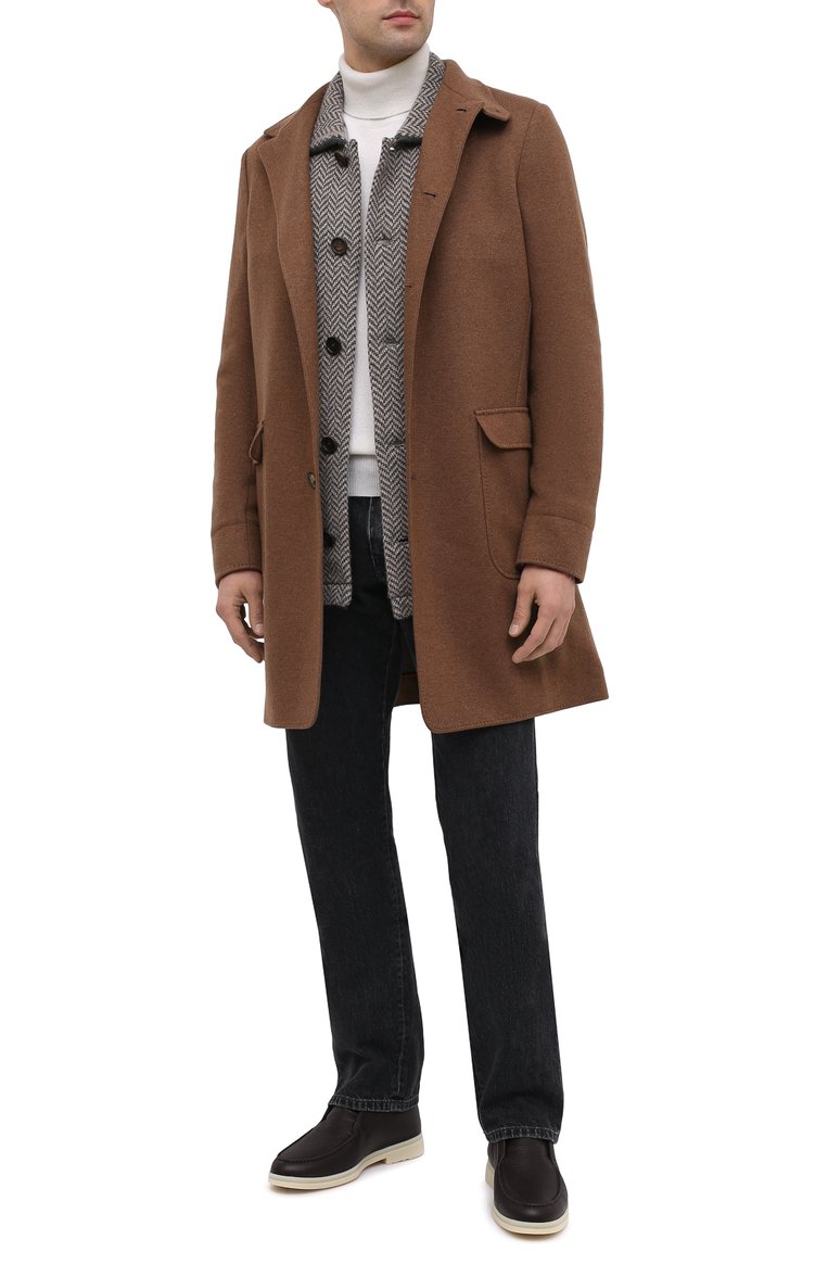 Мужские кожаные ботинки open wintery walk LORO PIANA темно-коричневого цвета, арт. FAL4243 | Фото 2 (Подошва: Плоская; Материал внутренний: Натуральная кожа; Мужское Кросс-КТ: Ботинки-обувь; Материал утеплителя: Без утеплителя; Региональные ограничения белый список (Axapta Mercury): RU; Материал внешний: Натуральная кожа; Каблук высота: Низкий; толщина подошвы: 1,7; ширина носка стельки: 9,3)