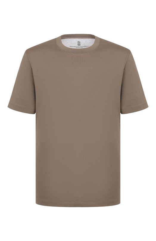 Хлопковая футболка Brunello Cucinelli M0B131308 Бежевый M0B131308