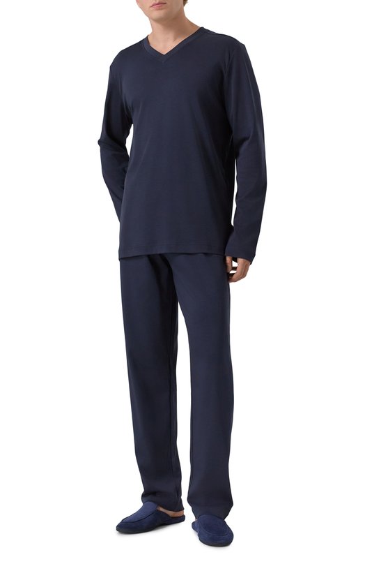 Хлопковые домашние брюки Zimmerli 3460-95304 Синий  3460-95304 Фото 2