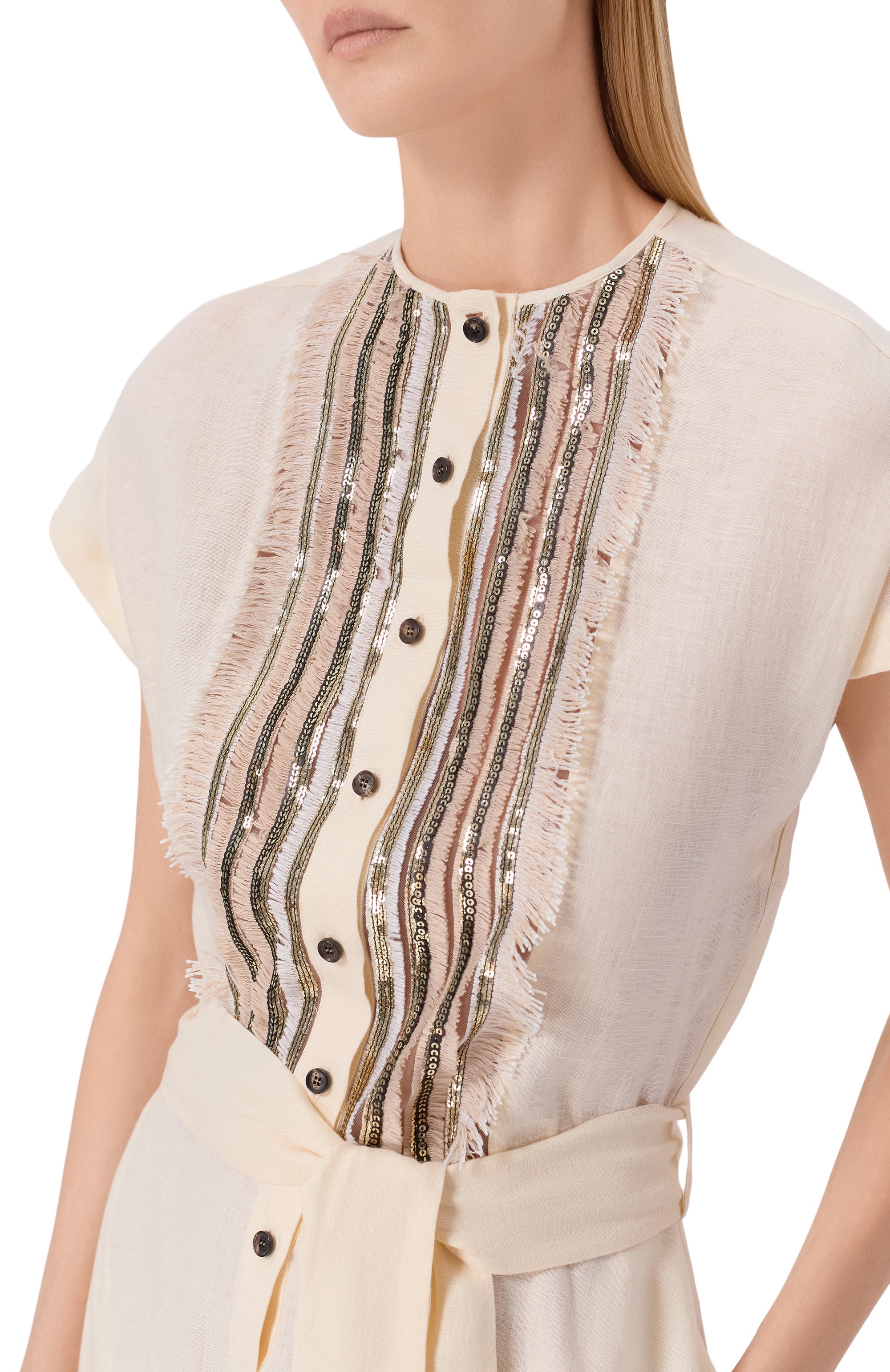 Льняное платье KITON, арт. D61341H09690, фото 4