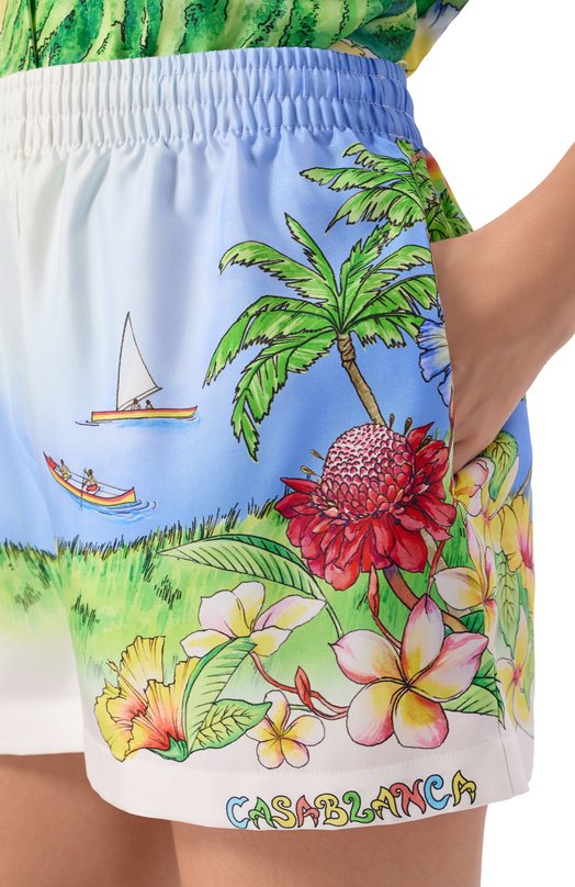 Шелковые шорты Casablanca W-SP26-TR-404-07-EX-BC Разноцветный  W-SP26-TR-404-07-EX-BC Фото 5