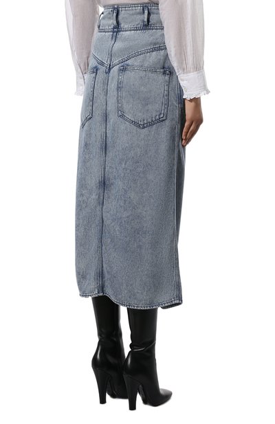 Джинсовая юбка ISABEL MARANT ETOILE голубого цвета по цене 28900 руб., арт. JU1381-22P021E/TIGRANE, фото 4 Джинсовая юбка ISABEL MARANT ETOILE, арт. JU1381-22P021E/TIGRANE, фото 4
