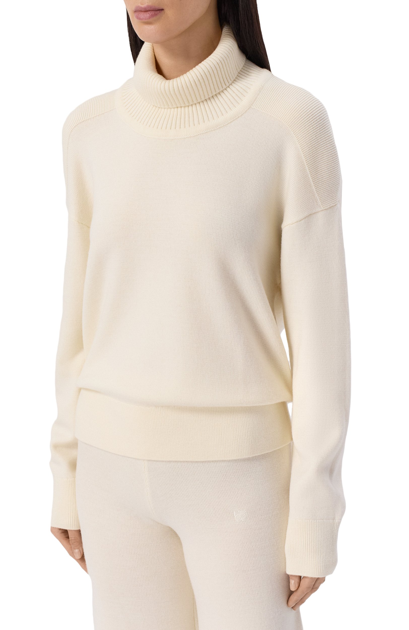 Шерстяной свитер YUZEFI, арт. AREN-DRAPE BACK FUNNEL NECK JUMPER, фото 3
