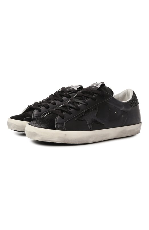 Кожаные кеды Super-Star Golden Goose Deluxe Brand GWF00101.F003463 Чёрный GWF00101.F003463