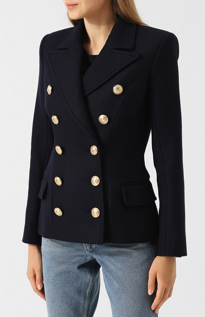 Двубортный жакет из смеси шерсти и кашемира BALMAIN, арт. 142430/W006, фото 3