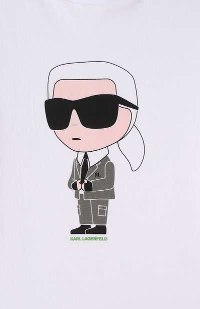 Хлопковая футболка KARL LAGERFELD KIDS, арт. Z30437, фото 3