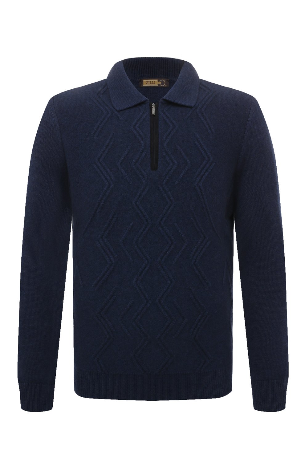 Поло из шерсти и кашемира ZILLI темно-синего цвета по цене 99000 руб., арт. KZP001M0220VMI000, фото 1 Поло из шерсти и кашемира ZILLI, арт. KZP001M0220VMI000, фото 1