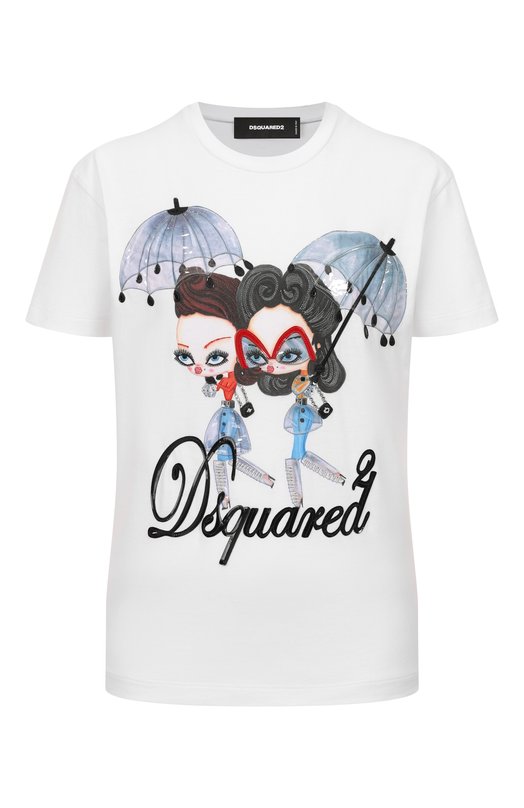 Хлопковая футболка Dsquared2 S72GD0613/D20020 Белый S72GD0613/D20020