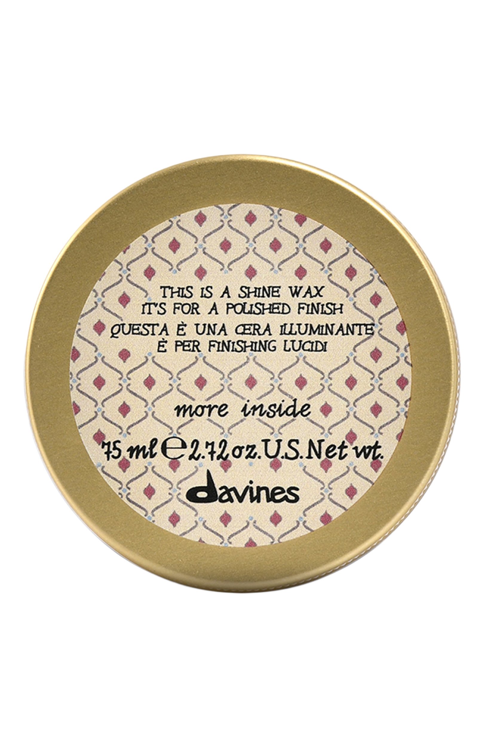 Воск блеск more inside для глянцевого финиша (75ml) DAVINES бесцветного цвета по цене 4140 руб., арт. 87055, фото 1 Воск блеск more inside для глянцевого финиша (75ml) DAVINES, арт. 87055, фото 1