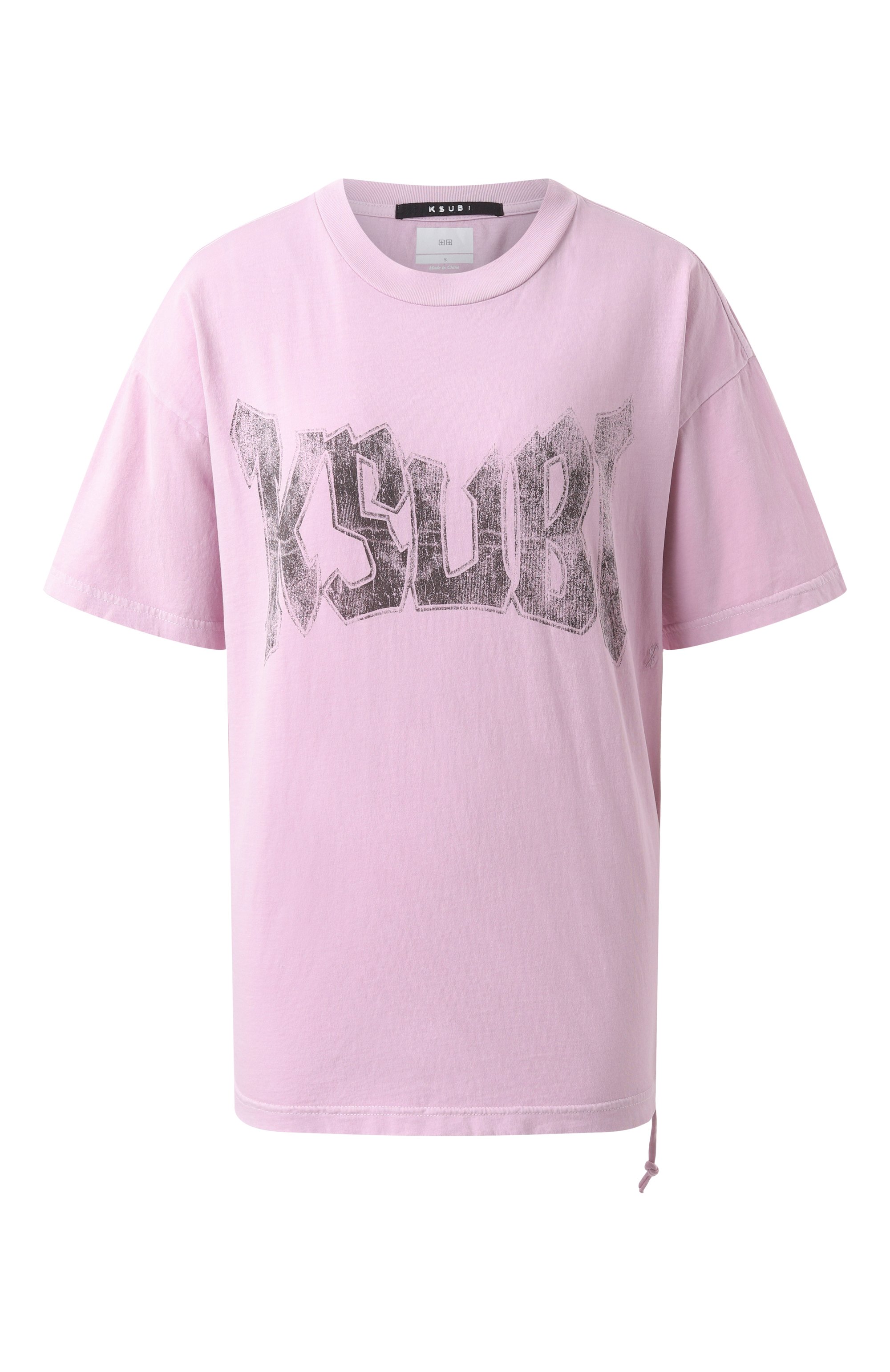 Хлопковая футболка KSUBI сиреневого цвета по цене 16750 руб., арт. WPS25TE018, фото 1 Хлопковая футболка KSUBI, арт. WPS25TE018, фото 1