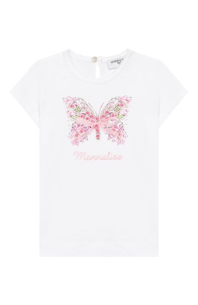 Хлопковая футболка MONNALISA, арт. 393610SI, фото 1