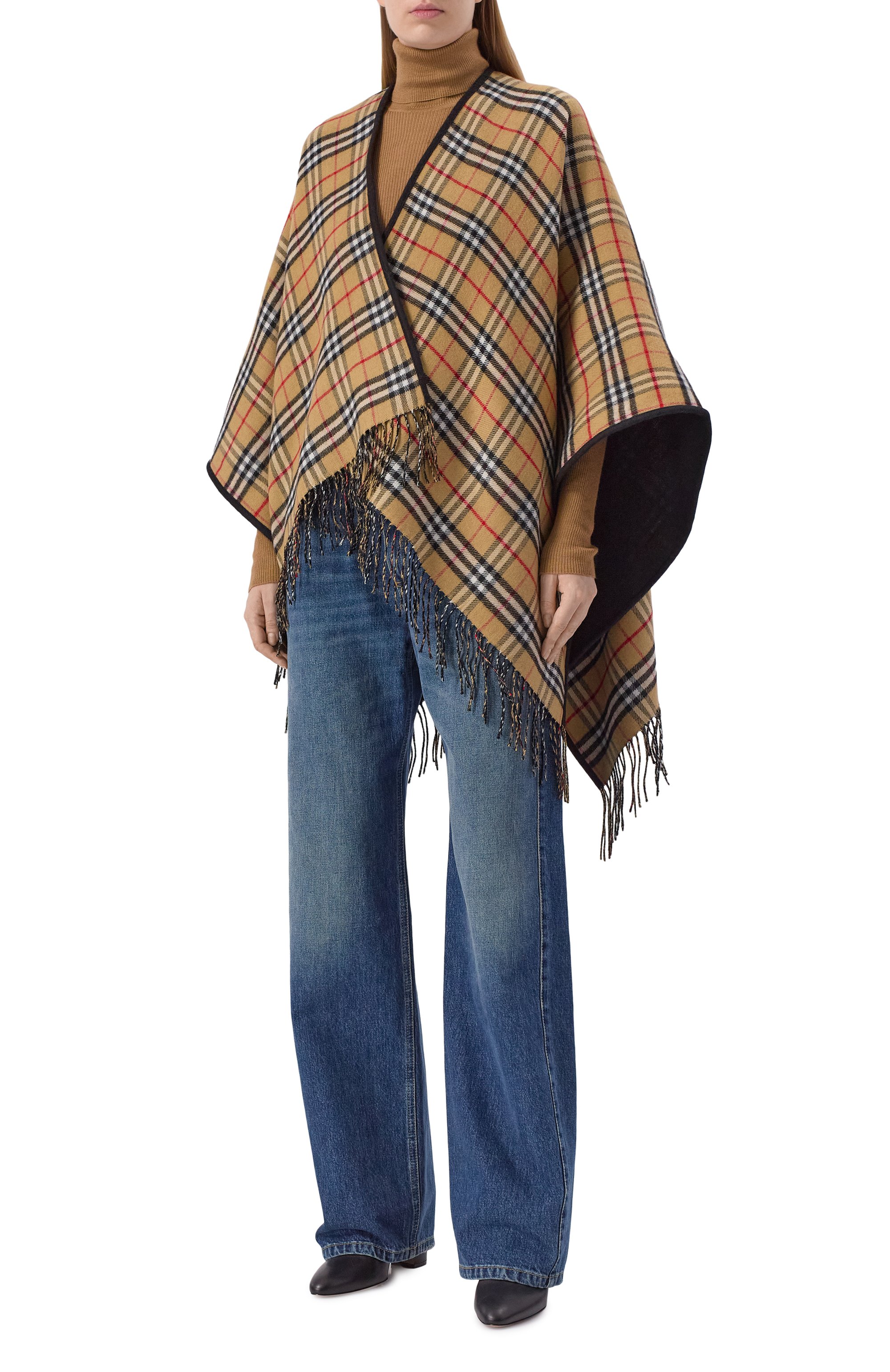 Двустороннее шерстяное пончо BURBERRY, арт. 8077897, фото 6