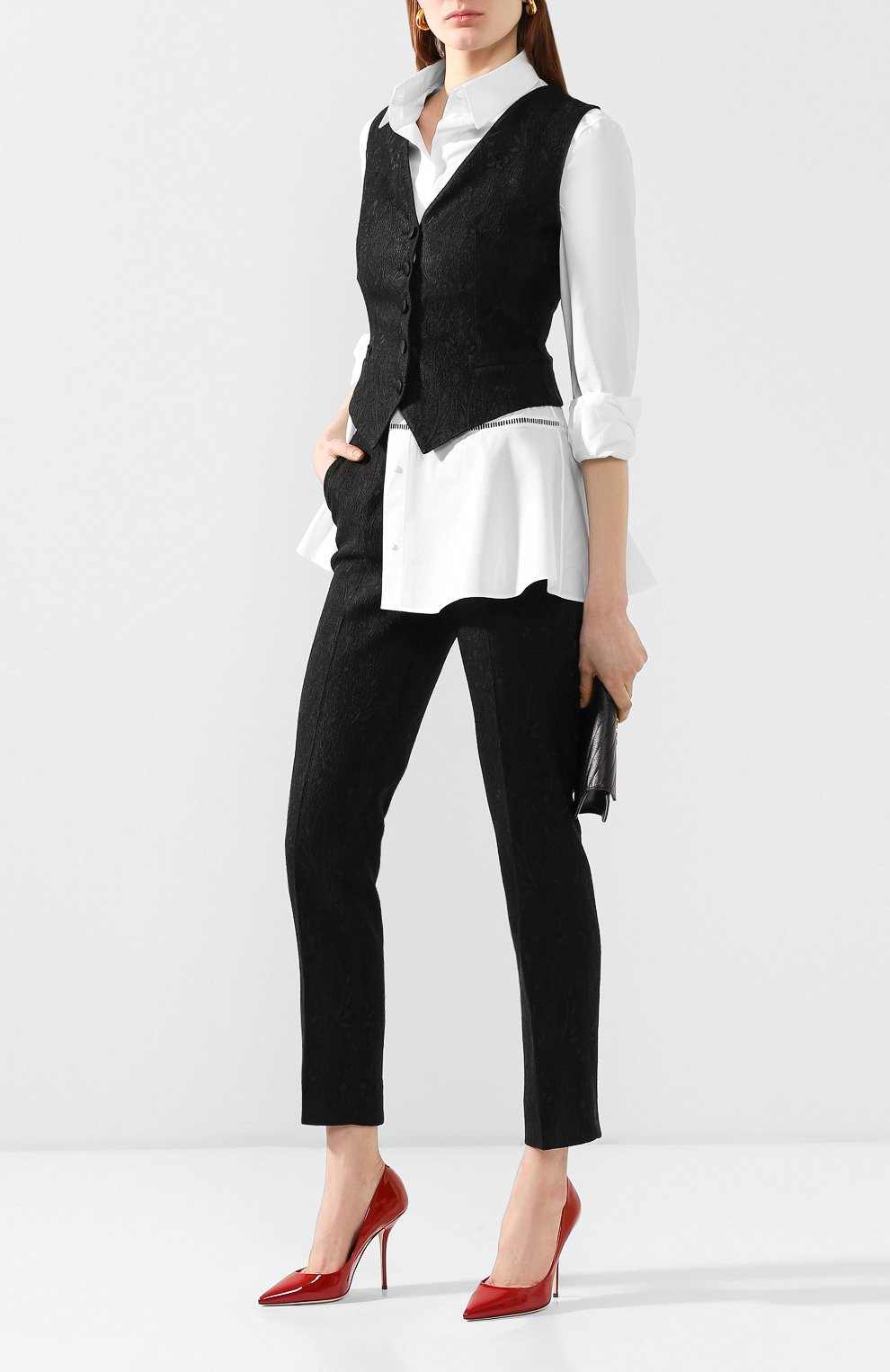 Брюки DOLCE & GABBANA черного цвета по цене 79950 руб., арт. FTAM2T/FJRCM, фото 2 Брюки DOLCE & GABBANA, арт. FTAM2T/FJRCM, фото 2