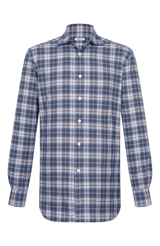 Хлопковая рубашка Kiton UCCH0943902 Голубой UCCH0943902