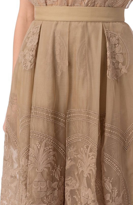 Шелковая юбка Elie Saab SK143NS25 Бежевый  SK143NS25 Фото 5