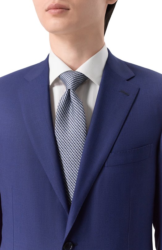 Шелковый комплект из галстука и платка Brioni 08A900/PD447 Голубой  08A900/PD447 Фото 2