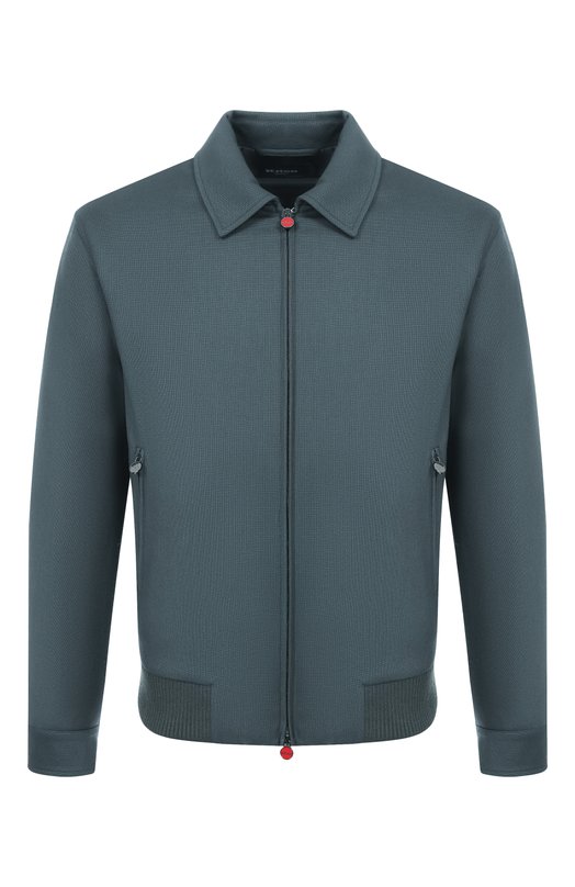 Бомбер из шерсти и кашемира Kiton UW2233V0426H01 Зелёный UW2233V0426H01