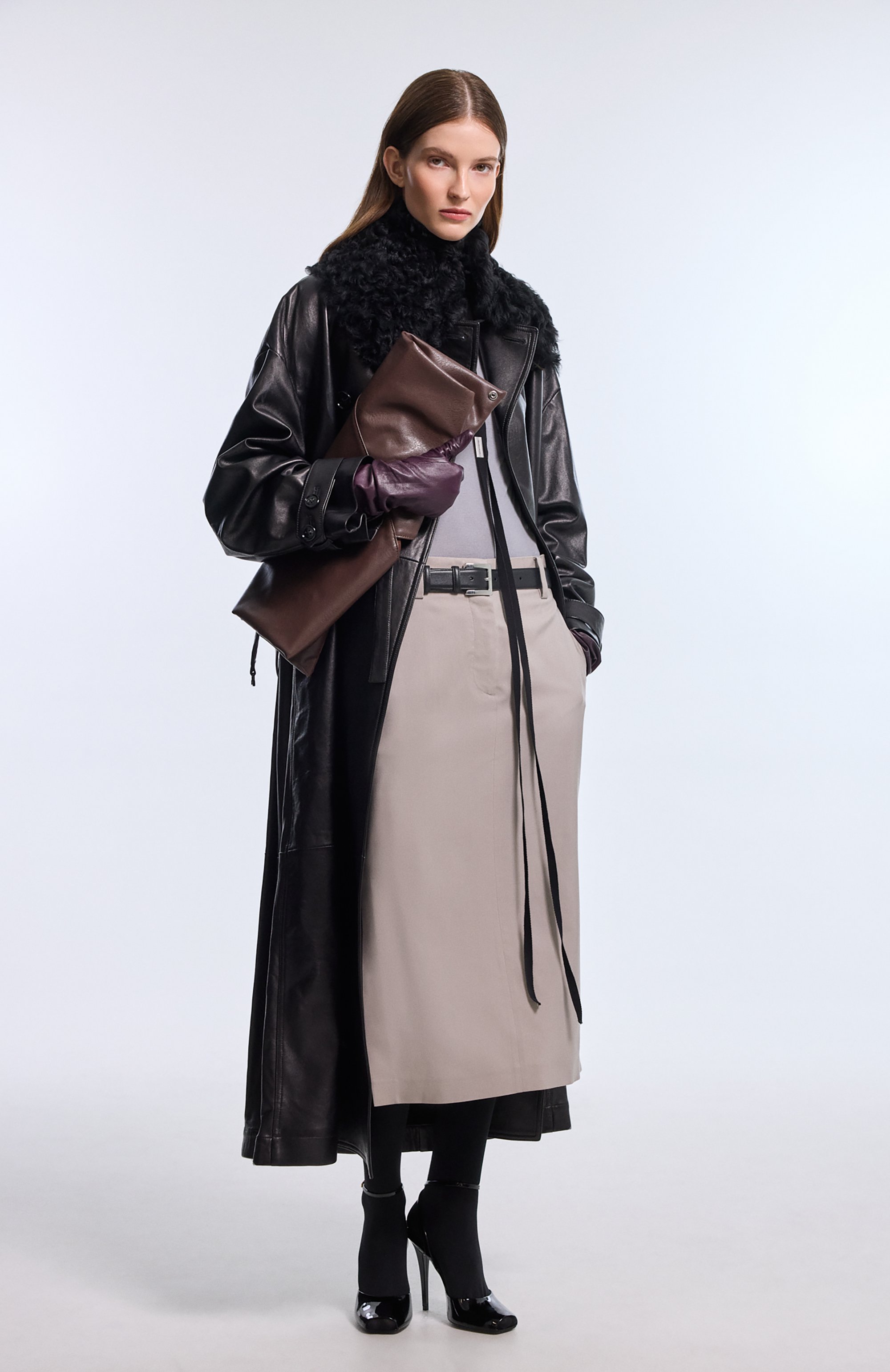 Кожаный тренч ANN DEMEULEMEESTER, арт. B0013109/LT038, фото 6