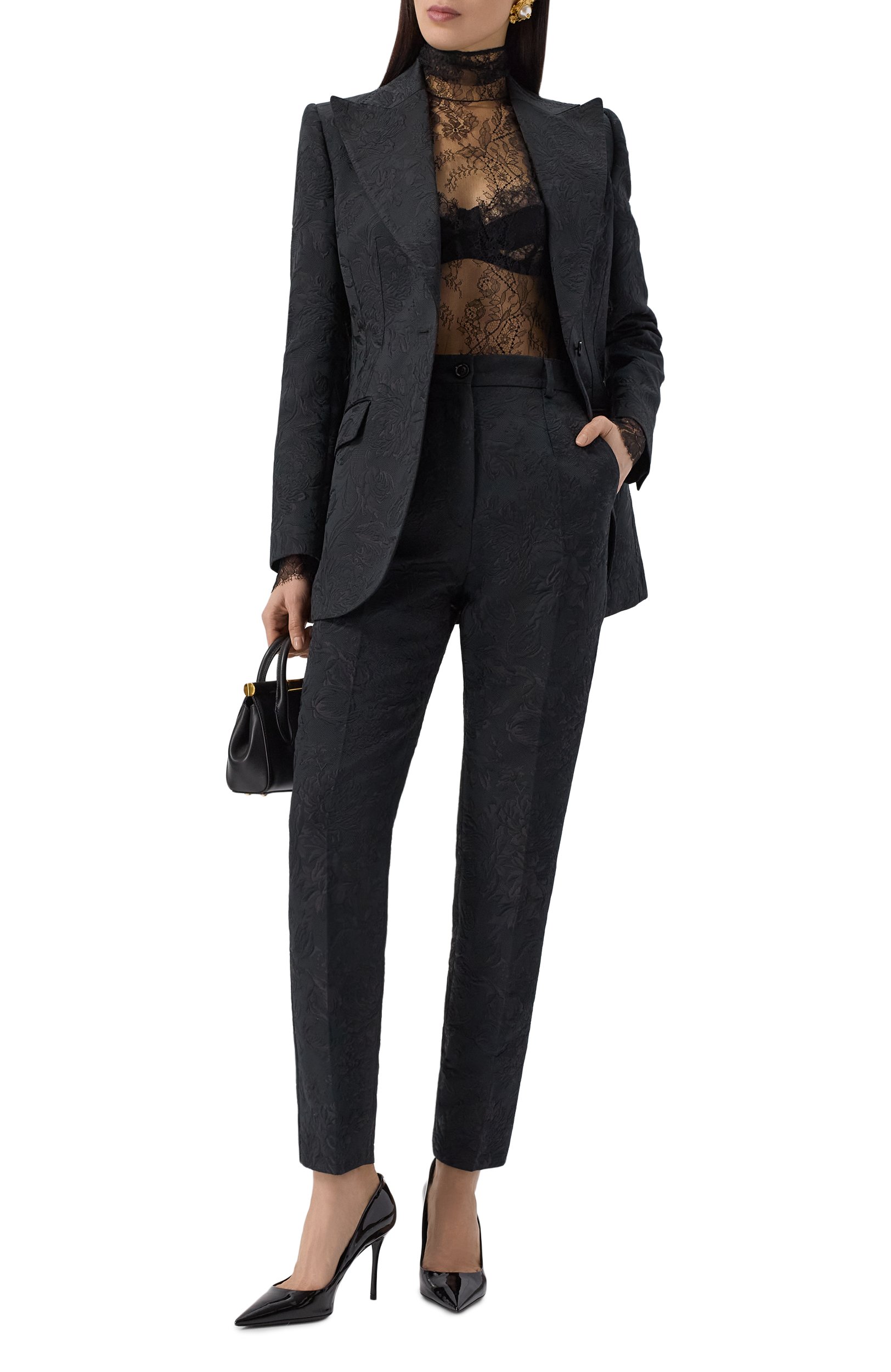 Топ DOLCE & GABBANA черного цвета по цене 267500 руб., арт. F7BP3T/FLSM0, фото 2 Топ DOLCE & GABBANA, арт. F7BP3T/FLSM0, фото 2