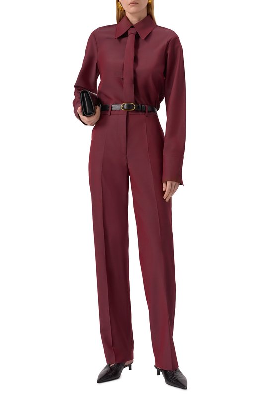 Шерстяная рубашка Jil Sander J03DL0196-J40220 Бордовый  J03DL0196-J40220 Фото 2