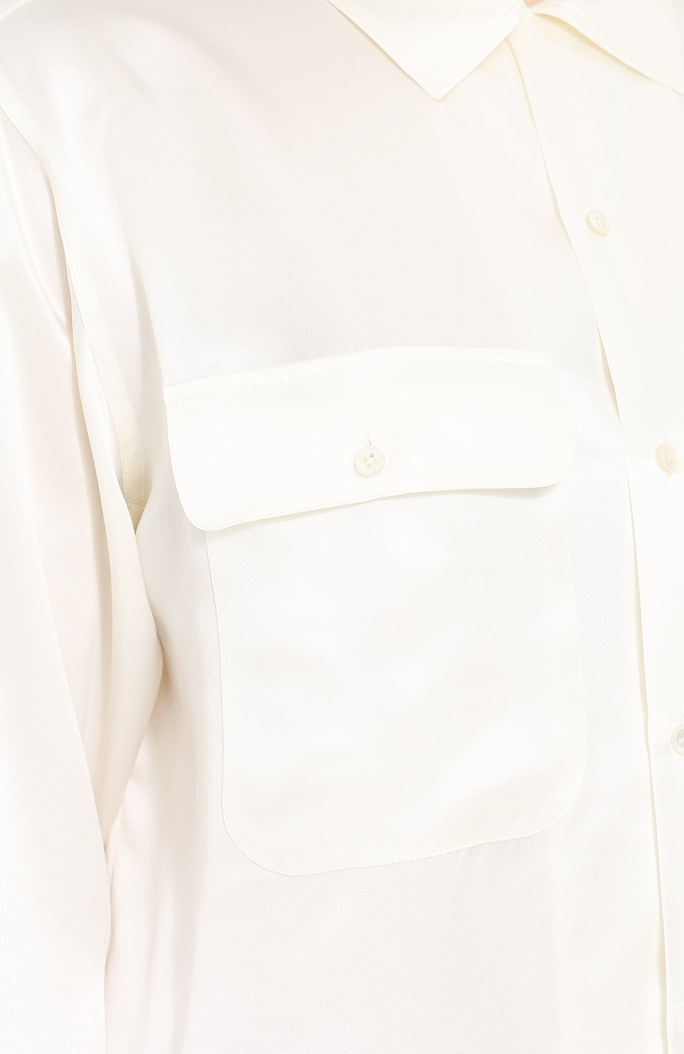 Однотонная шелковая блуза с накладными карманами RALPH LAUREN, арт. 290718939, фото 5