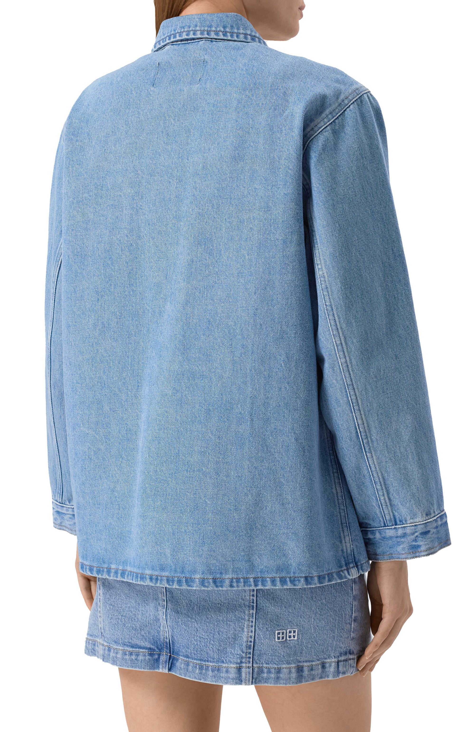 Джинсовая куртка FORTE DEI MARMI COUTURE голубого цвета по цене 51150 руб., арт. 25SF5366, фото 4 Джинсовая куртка FORTE DEI MARMI COUTURE, арт. 25SF5366, фото 4