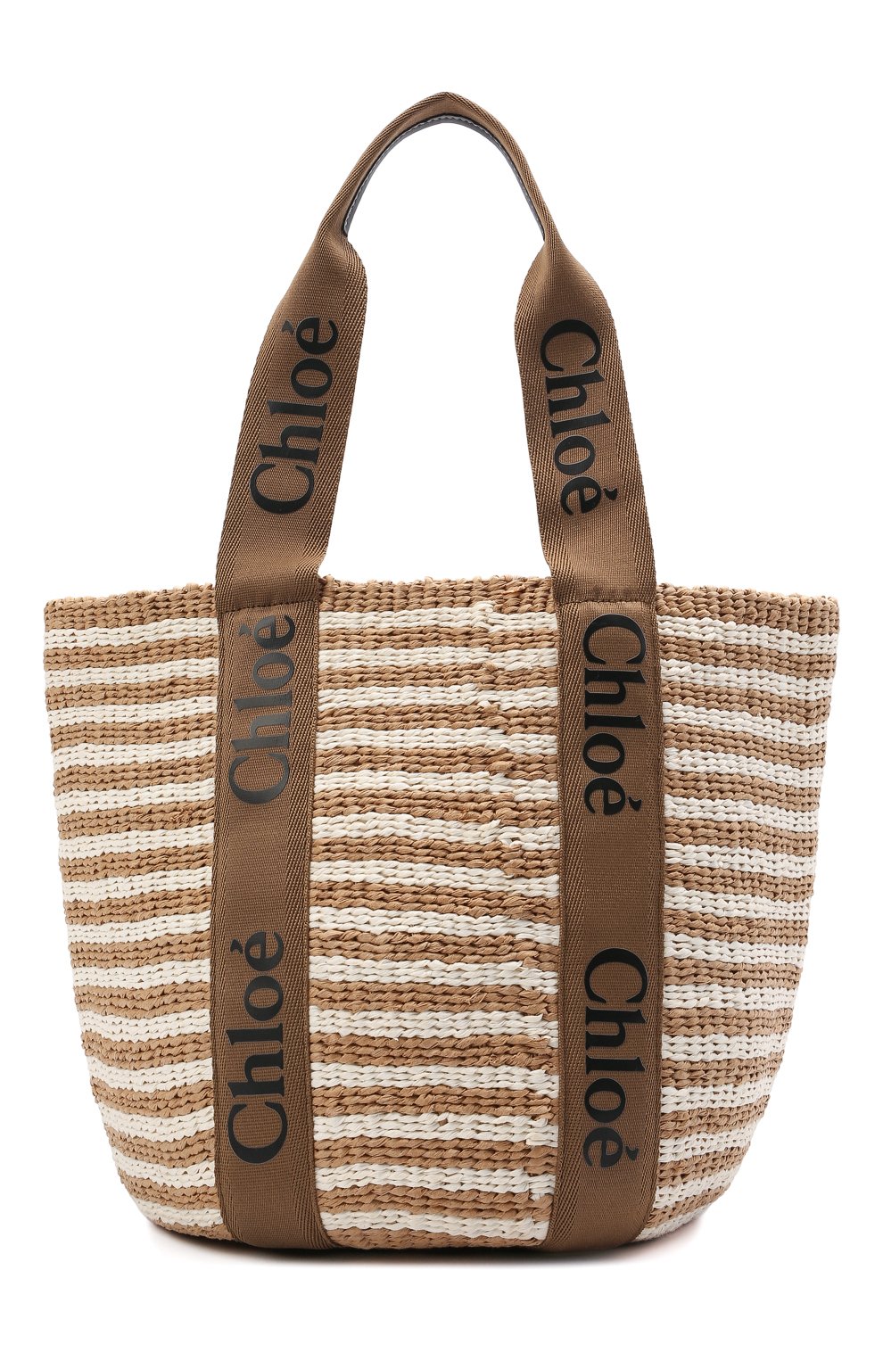 Сумка-шопер woody CHLOÉ коричневого цвета по цене 74450 руб., арт. CHC21US380E65, фото 1 Сумка-шопер woody CHLOÉ, арт. CHC21US380E65, фото 1
