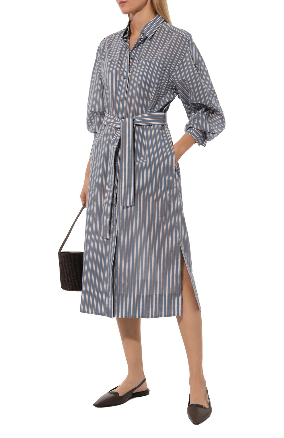 Платье из хлопка и шелка BRUNELLO CUCINELLI, арт. MP774AMG21, фото 2