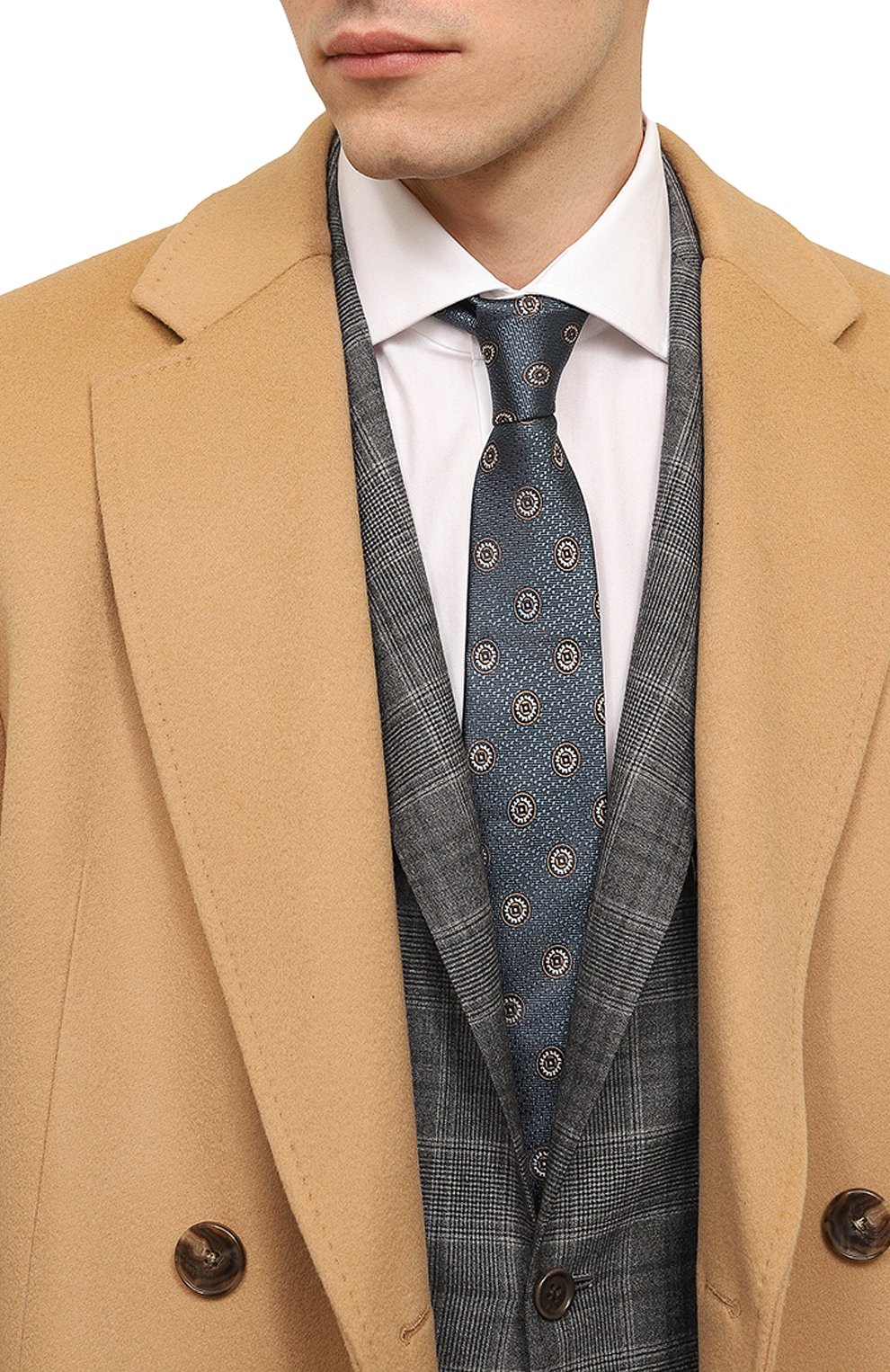 Шелковый галстук CANALI синего цвета по цене 17600 руб., арт. 18/HJ03719, фото 2 Шелковый галстук CANALI, арт. 18/HJ03719, фото 2