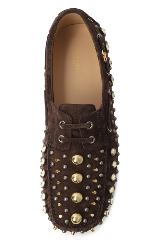 Замшевые мокасины Valentino 7W2S0MQ2/REW Коричневый  7W2S0MQ2/REW Фото 6