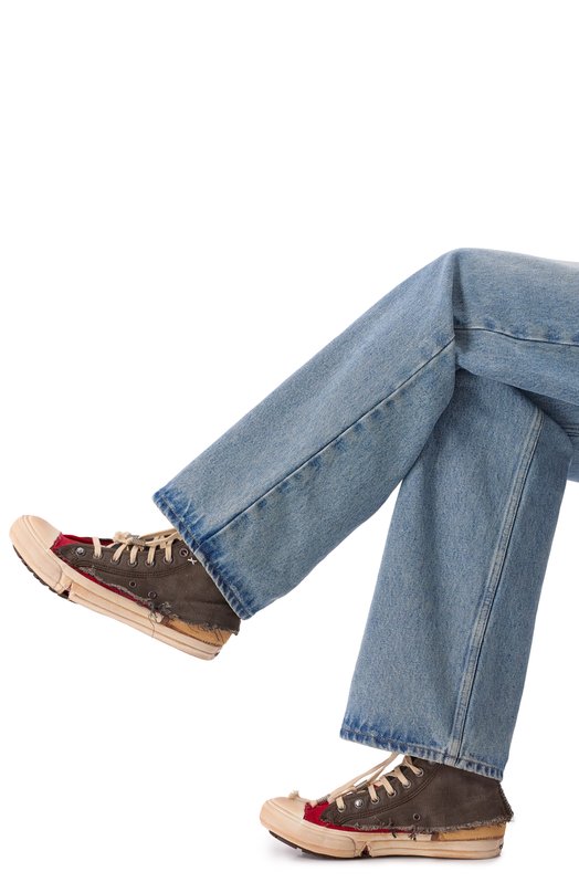 Текстильные кеды Loved to Death Maison Margiela S39WS0129/P7454 Коричневый  S39WS0129/P7454 Фото 2