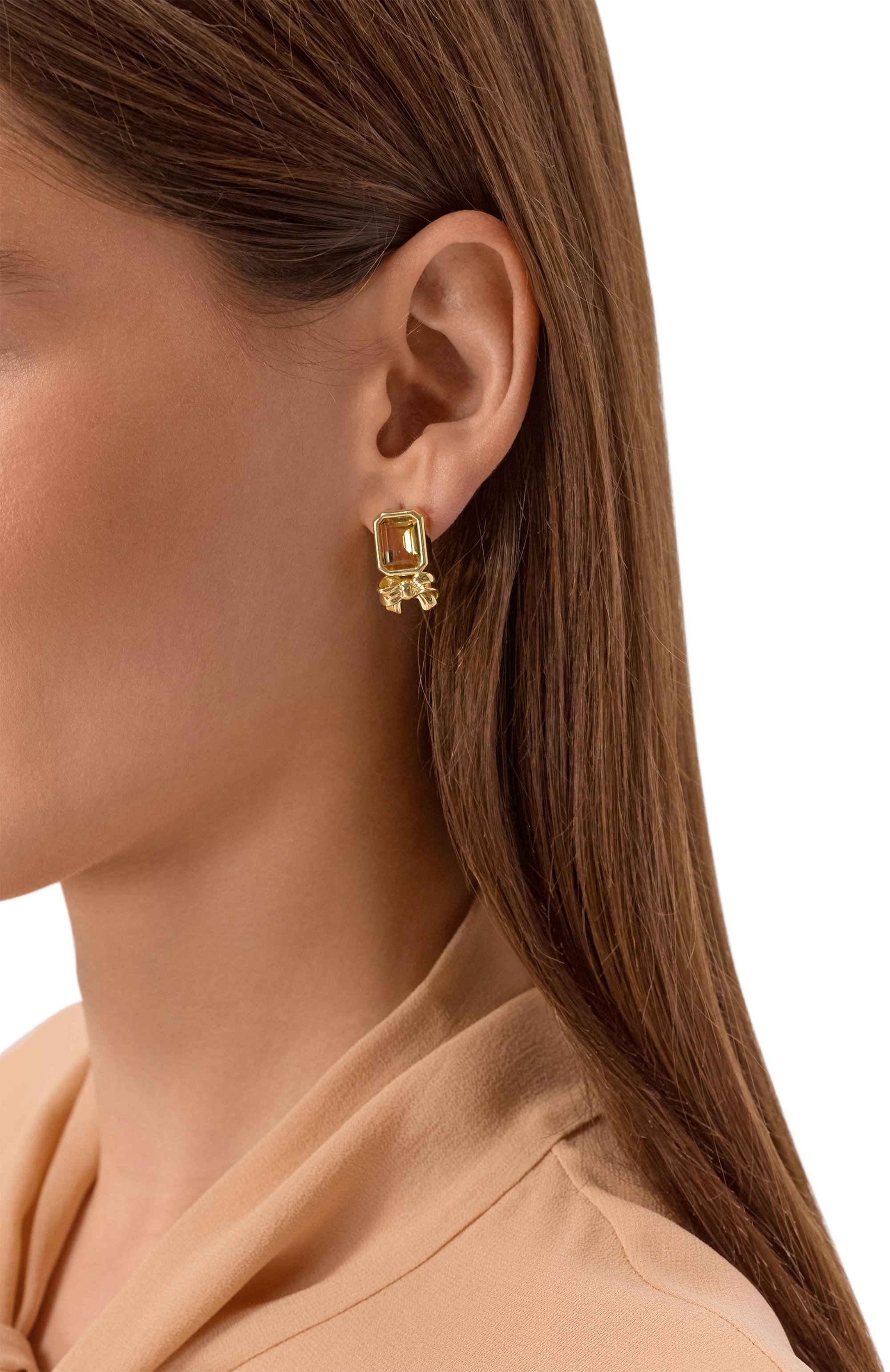 Серьги с бантами и цитринами MOONKA, арт. BW-925YG-EA00-CTR, фото 2