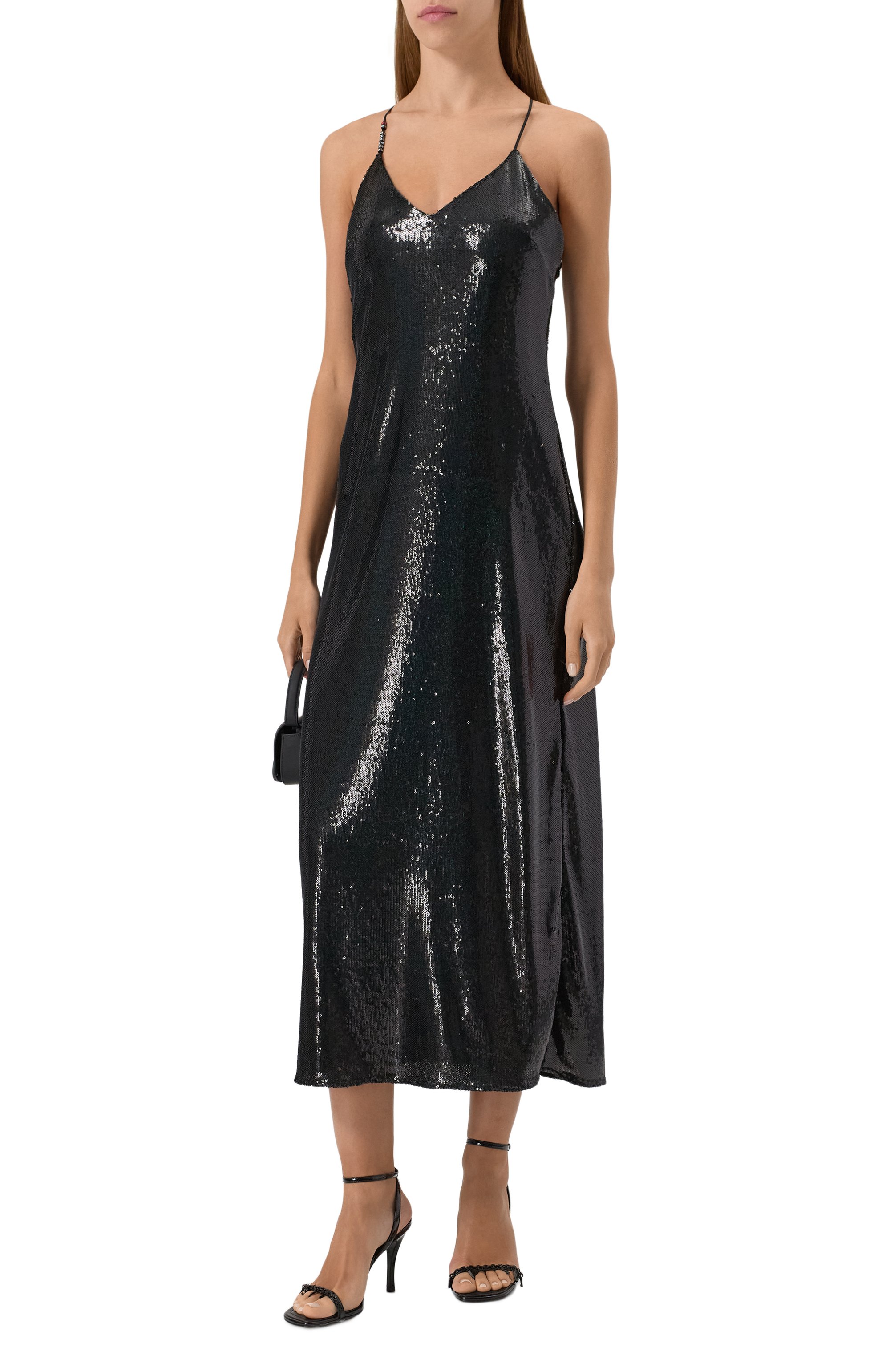 Платье с отделкой пайетками SSHEENA черного цвета по цене 83400 руб., арт. 25SSALEXST TS25007, фото 2 Платье с отделкой пайетками SSHEENA, арт. 25SSALEXST TS25007, фото 2