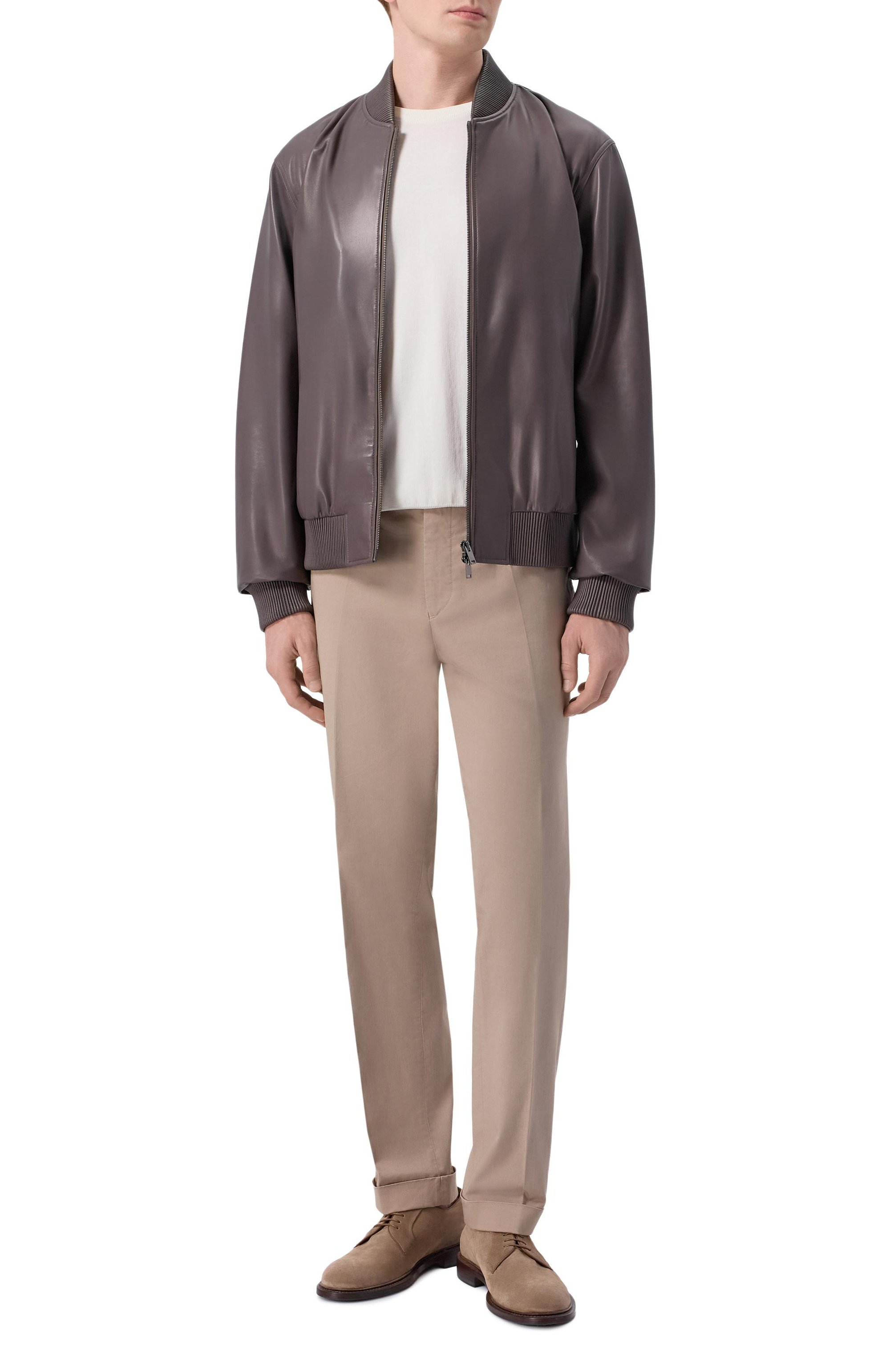 Кожаный бомбер MVST, арт. M25.1PM.0009/BIG SIZE/CREAM NAPA, фото 2