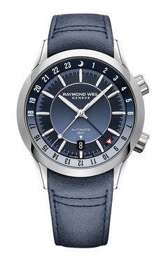 Мужские часы freelancer gmt RAYMOND WEIL бесцветного цвета, арт. 2761-STC-50001 | Фото 1 (Механизм: Автомат; Региональные ограничения белый список (Axapta Mercury): Не проставлено; Нос: Не проставлено; Цвет циферблата: Синий; Материал корпуса: Сталь; Ограничения доставки: m-style)