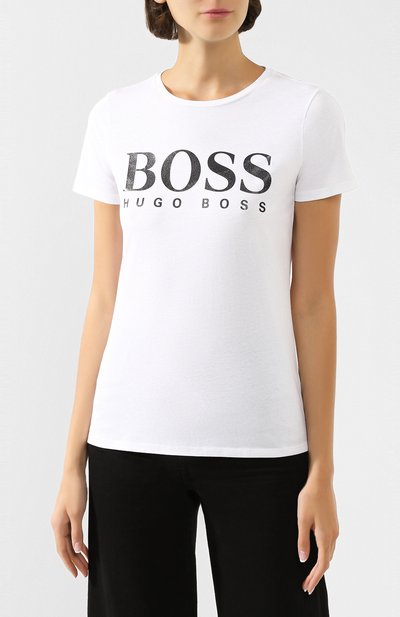 Хлопковая футболка BOSS белого цвета по цене 4800 руб., арт. 50423999, фото 3 Хлопковая футболка BOSS, арт. 50423999, фото 3