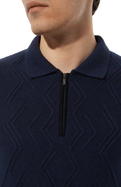 Поло из шерсти и кашемира ZILLI темно-синего цвета по цене 99000 руб., арт. KZP001M0220VMI000, фото 5 Поло из шерсти и кашемира ZILLI, арт. KZP001M0220VMI000, фото 5