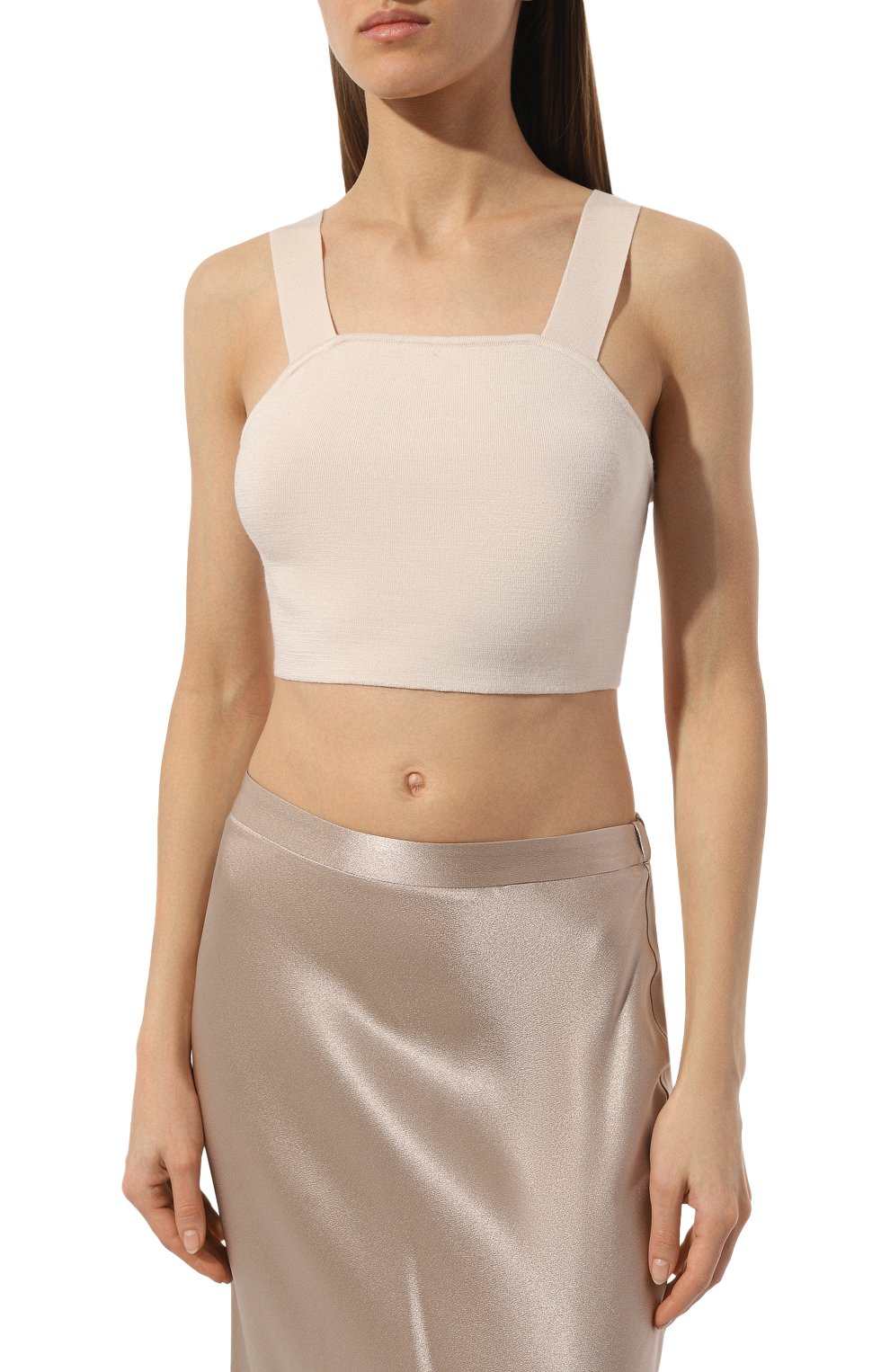 Топ из шерсти и шелка COSY SUNDAY кремового цвета по цене 37800 руб., арт. S1AT015CG, фото 3 Топ из шерсти и шелка COSY SUNDAY, арт. S1AT015CG, фото 3