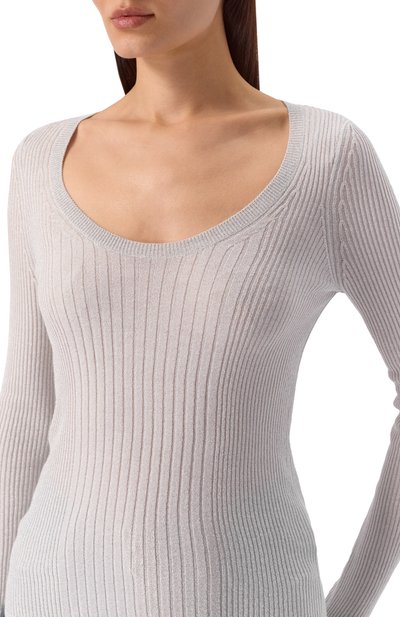 Пуловер из вискозы HUGO светло-серого цвета по цене 19950 руб., арт. 50548250, фото 5 Пуловер из вискозы HUGO, арт. 50548250, фото 5