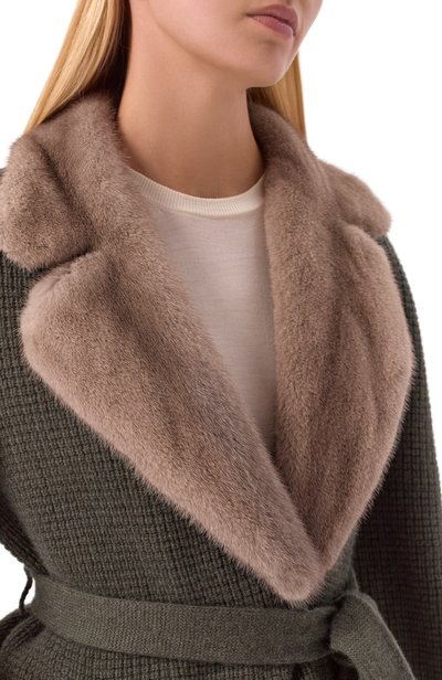 Кашемировый кардиган с воротником из норки KITON, арт. D62762K0525L, фото 5