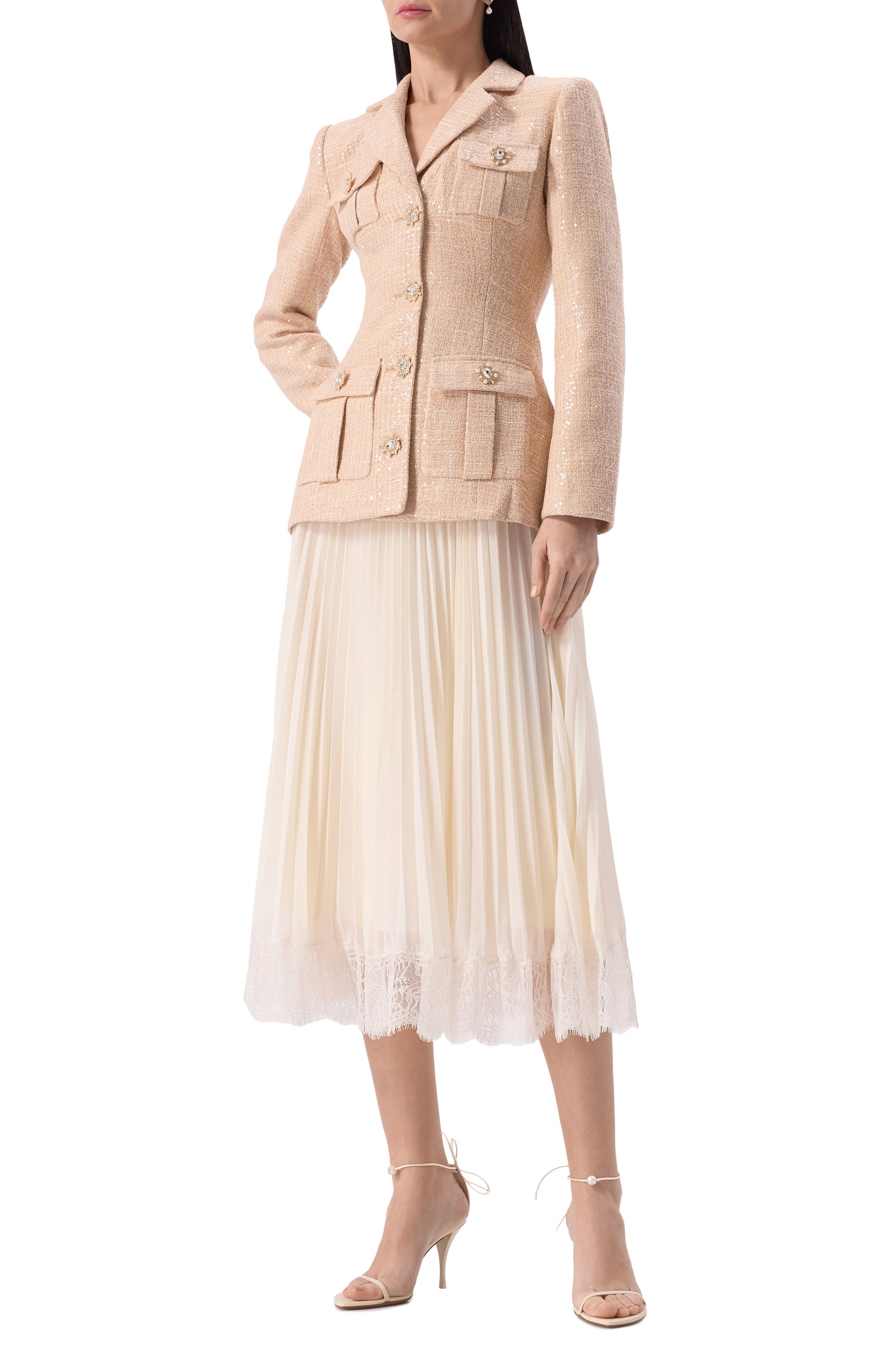 Комбинированное платье SELF-PORTRAIT, арт. RS25123M, фото 3