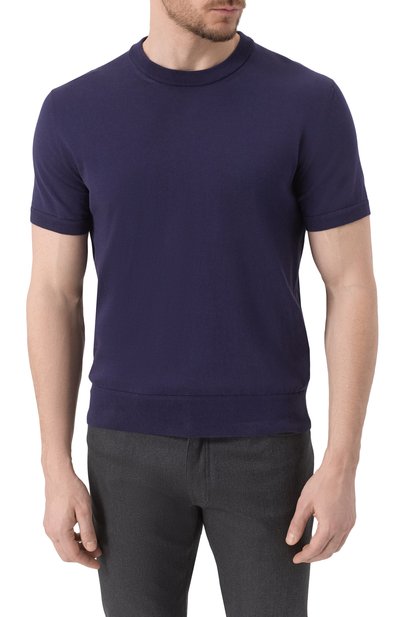 Хлопковый джемпер BRIONI темно-синего цвета по цене 95900 руб., арт. UMR00L/PCK17, фото 3 Хлопковый джемпер BRIONI, арт. UMR00L/PCK17, фото 3