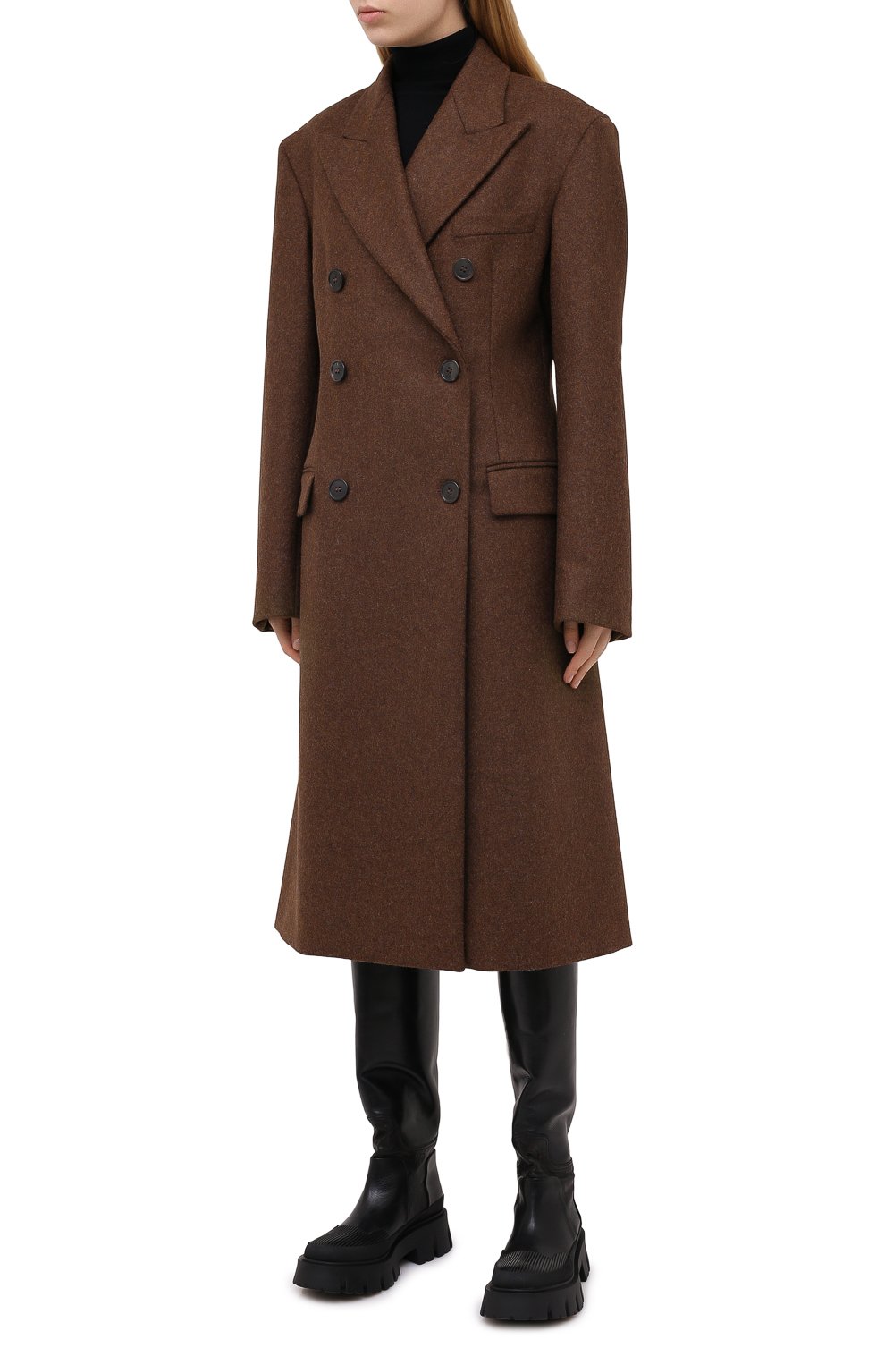 Шерстяное пальто MAISON MARGIELA коричневого цвета по цене 242500 руб., арт. S51AA0269/S52956, фото 3 Шерстяное пальто MAISON MARGIELA, арт. S51AA0269/S52956, фото 3