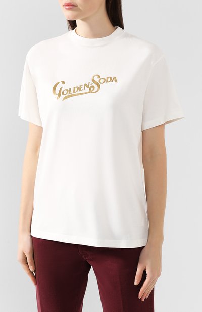 Хлопковая футболка GOLDEN GOOSE DELUXE BRAND белого цвета по цене 18050 руб., арт. G35WP124.S1, фото 3 Хлопковая футболка GOLDEN GOOSE DELUXE BRAND, арт. G35WP124.S1, фото 3