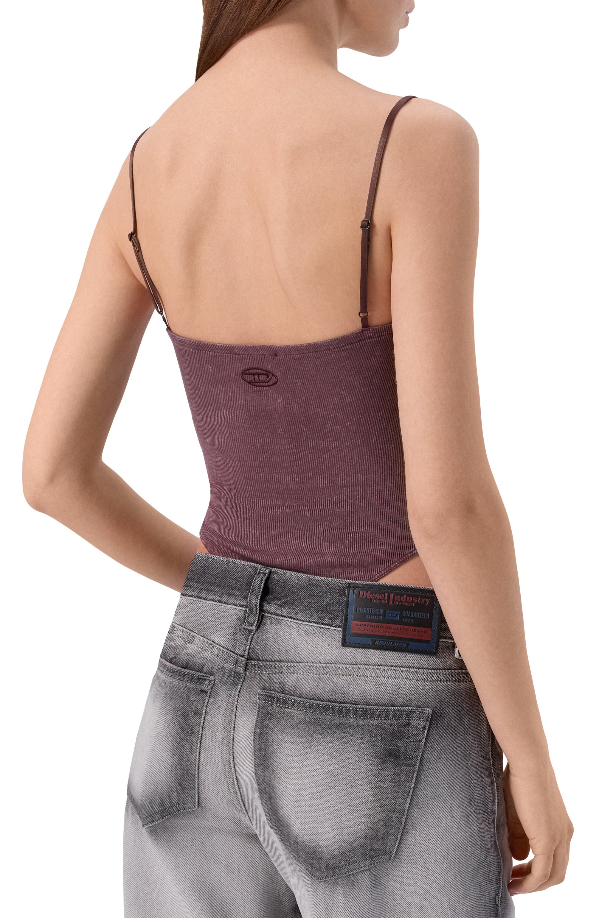 Боди из вискозы DIESEL коричневого цвета по цене 14250 руб., арт. A20360/0DCCQ, фото 4 Боди из вискозы DIESEL, арт. A20360/0DCCQ, фото 4