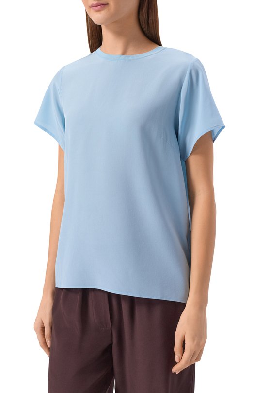 Шелковый топ P.A.R.O.S.H. D311633/SWEET26 Голубой  D311633/SWEET26 Фото 3